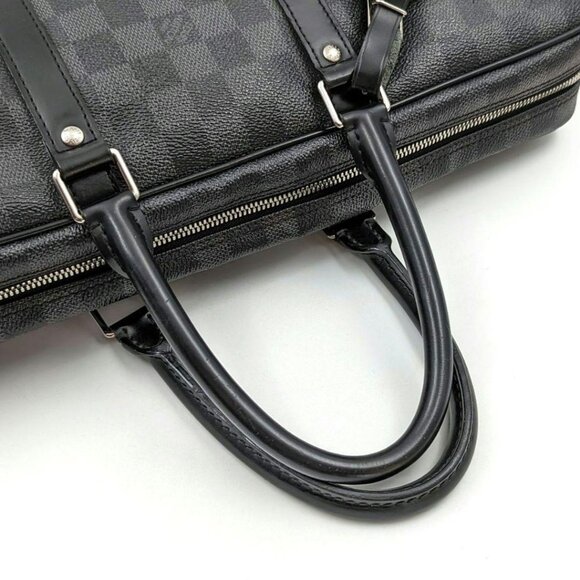Authentic Louis Vuitton Damier Graphite Porte Document Voyage PM Bag Black Mens - Picture 9 of 16